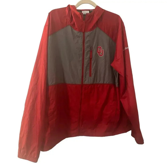 Columbia OU Sooners Full Zip Windbreaker Size XL Sooners Oklahoma Jacket - Picture 1 of 7